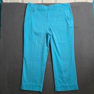 Talbots Women 12 Turquoise Blue Stretch Cropped Sailor Pants